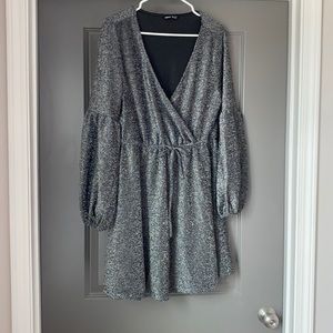 Long sleeve shimmery short dress